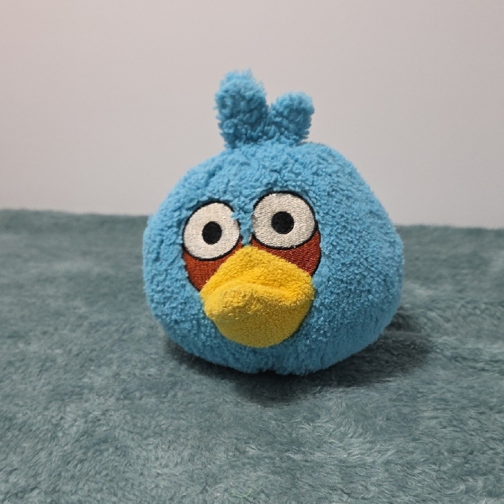 Blue Plush Bird Toy - Soft Round Kids Plush